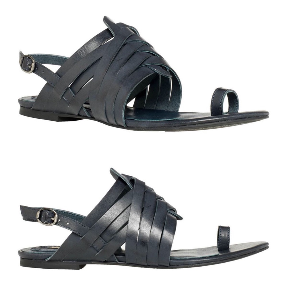 Max Studio Visione Leather Strappy Flat Sandals